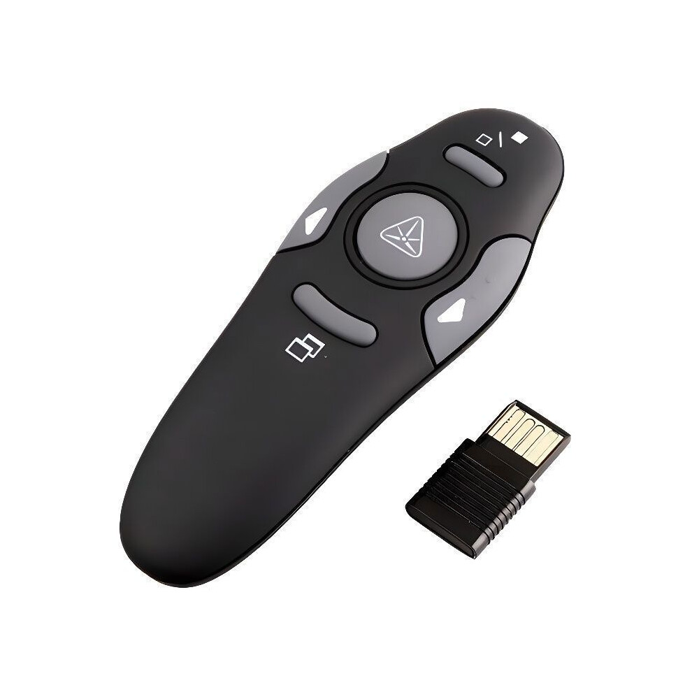 Wireless Presentation Remote With Laser Pointer, Powerpoint Clicker, Ergonomic Design For Meetings And Lectures Black 6083684375101