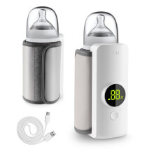 Scaldabiberon elettrico portatile, scaldabiberon da viaggio per neonati con batteria da 6000 mAh, isolamento termico fino a 48 ore