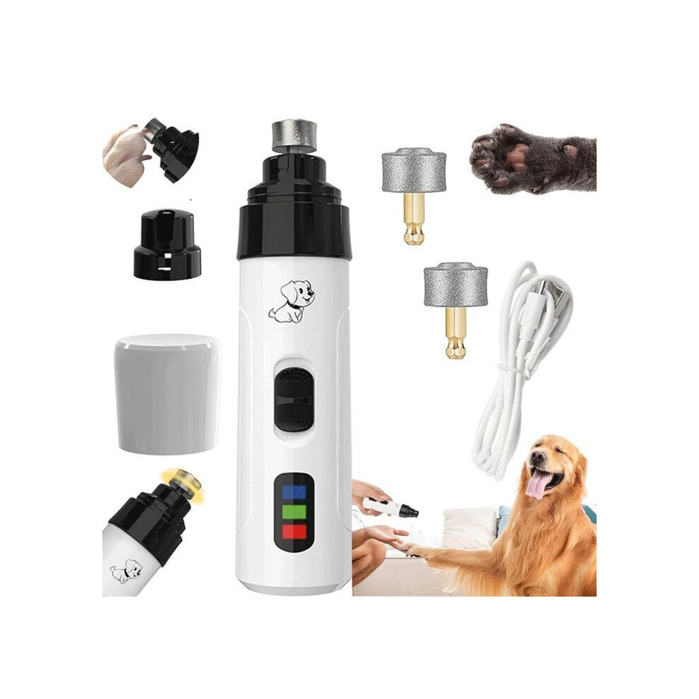 USB Rechargeable Waterproof Electric Dog Nail Clippers for Pet Paw Grooming, Quiet Trimming Tool