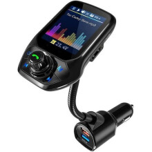 Bluetooth fm-zender, auto-adapter met qc3.0 snel opladen, 1,8 inch lcd-kleurenscherm en automatische fm-afstemming