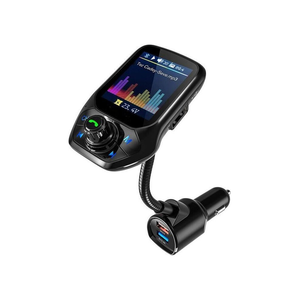 Bluetooth Fm Transmitter, Car Adapter With Qc3.0 Fast Charging, 1.8-Inch Color Lcd Screen And Automatic Fm Tuning 6083684376429