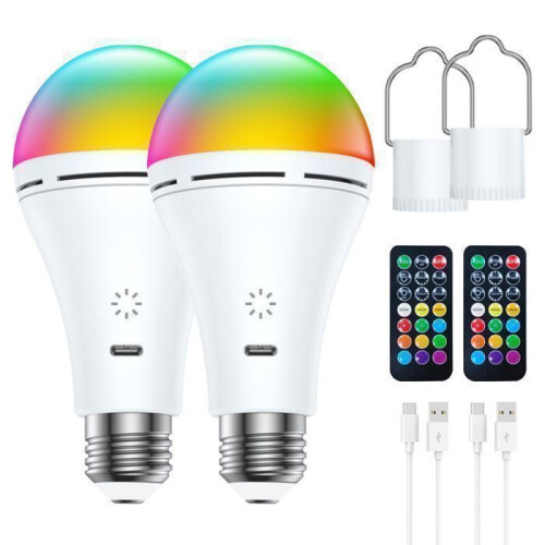 Λάμπα LED E26 9W με τηλεχειριστήριο, έξυπνη RGB, τρεις θερμοκρασίες χρώματος, 2 τεμάχια