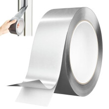 Hochtemperatur-Aluminiumklebeband 50 mm x 20 m, hitzebeständig, stark haftend, metallisch, für Reparaturen und Abdichtung