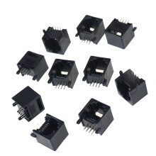 10 Stücke RJ11 RJ45 Modulare Steckdose 8P8C Buchse Für-Schwarz
