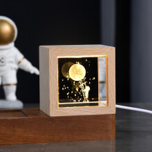 Kristallen bol nachtlampje 3D vierkant voor kinderen 2,8 x 2,8 x 2 inch