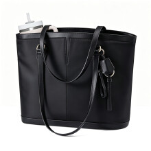 Wasserabweisende Laptop-Handtasche für Damen mit-Schwarz
