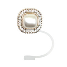 Pearl Dust Cap PVC Soft Glue Straw Cover 1 Piece