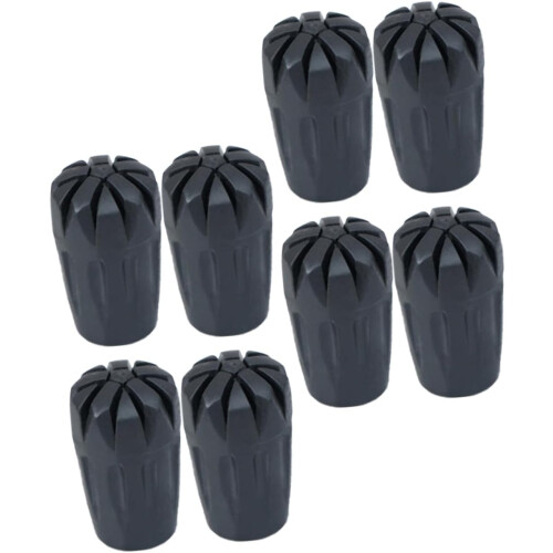 8 Pack Hiking Pole Tip Replacement Trekking Stick Caps Rubber Tip Protector for Hiking Camping