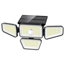 Napelemes kültéri mozgásérzékelős lámpa4Heads270LED