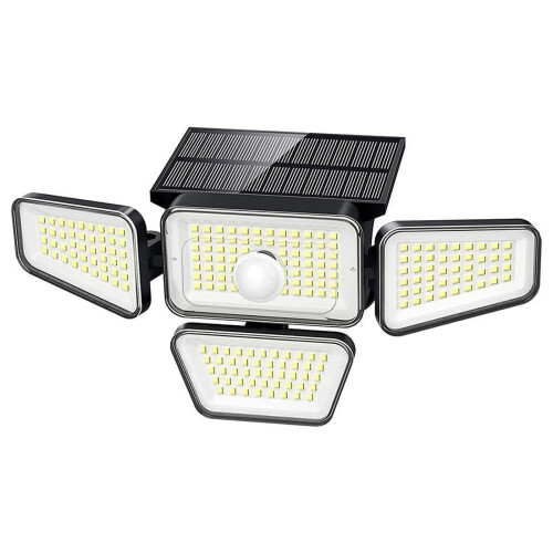 Solar buitenlamp met bewegingssensor, 4 koppen, 270 LED's