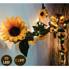 Luzes de cordão com girassóis, 30 LEDs, 3 metros (10 pés)
