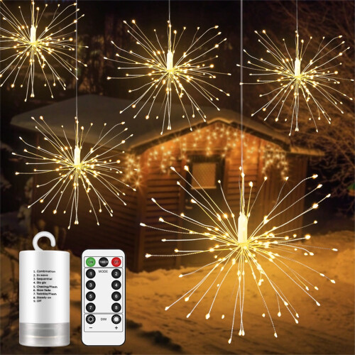 Sternenförmige Lichterkette, bunte Kugel, 90 LEDs