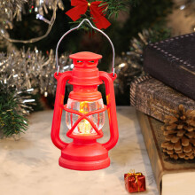 Vintage handheld oil lamp decor red small