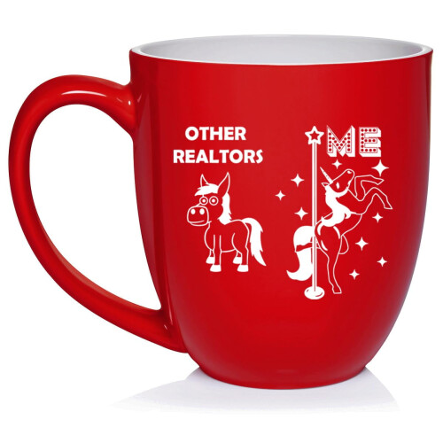 Κεραμική κούπα καφέ Unicorn Realtor 16oz κόκκινη