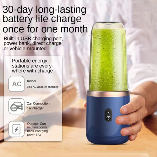 Portable electric juicer blender 400 ml blue 1