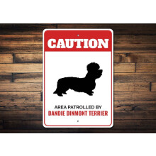 Dandie Dinmont Terrier caution sign metal 8 x 12 inch