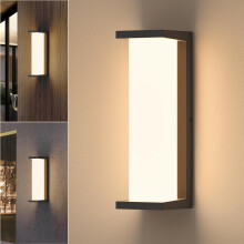 Luminária de parede LED moderna 36W preta fosca IP65