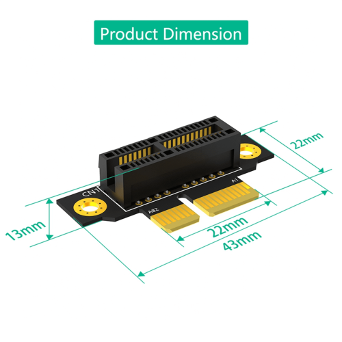 PCI-E1X3.0 90-graders omvendt han-til-hun-riserkort til 1U-server (installationsretning mod CPU) 2