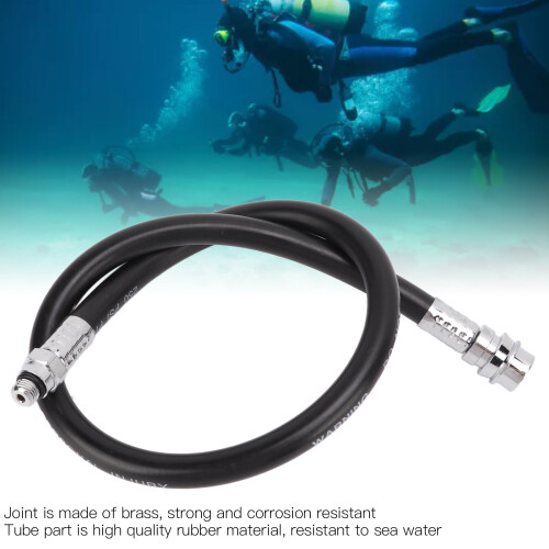 Rubber Scuba BCD Hose 24in Brass