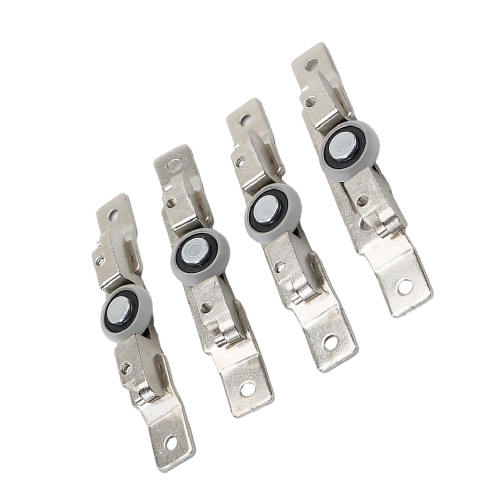 4Pcs Bookcase Bend Pipe Metal Bearing Pulley Block Metal Sliding 7627001558311