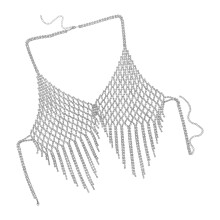 Bijoux de corps en maille scintillante avec chaîne de-Argent