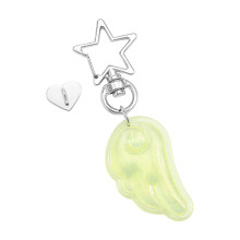 Angel Wing Star Charm Key Chain Acrylic Pendant Fashion-Yellow