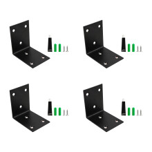 4Pcs Heavy Duty Stainless Steel Shelf Brackets L-Black 65mm