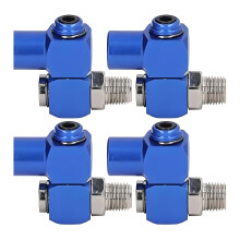 4 stuks aluminium 360 graden roterende pneumatische-Blauw