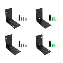 4Pcs Heavy Duty Stainless Steel Shelf Brackets L-Black100mm