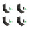 Support d'angle en acier inoxydable, 4 pièces, avec 6-Noir100mm 1