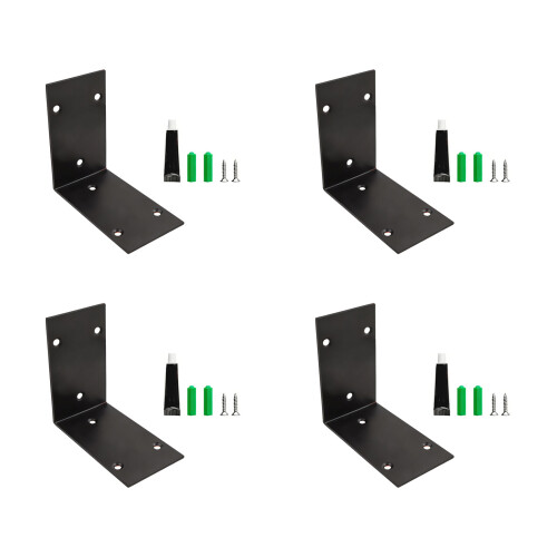 Support d'angle en acier inoxydable, 4 pièces, avec 6-Noir100mm
