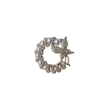 Revêtement de broche papillon avec perles à la mode, pour un-Or