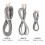 Conjunto de 3 cabos telefônicos, extensões para telefones fixos. 3