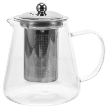 Teiera in vetro da 750 ml con manico e infusore in acciaio inox.