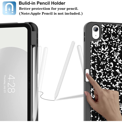 Capa compatível com iPad de 10ª geração de 10,9 polegadas (2022) com suporte para Apple Pencil - [Múltiplos ângulos de visão + 2