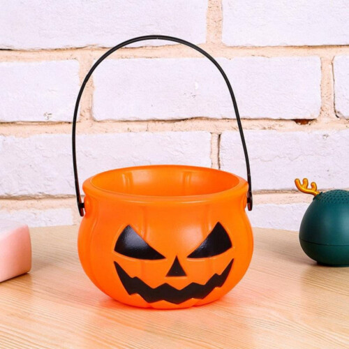 Κουβάδες με γλυκά από κολοκύθα για το Halloween, πλαστικά 5 τεμάχια 2
