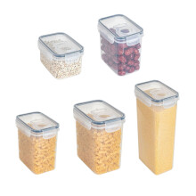 Potes para armazenamento de alimentos Poaug, plástico transparente, herméticos, 5 tamanhos.