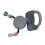 3m Doppel-Hundeleine Automatik Grau 13
