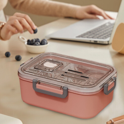 Δοχείο φαγητού Bento 1100ml για παιδιά και ενήλικες ροζ