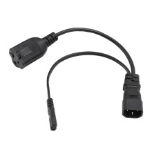 IEC320 C14 auf C7, NEMA 5-20R, 1,0 ft schwarzes Kabel