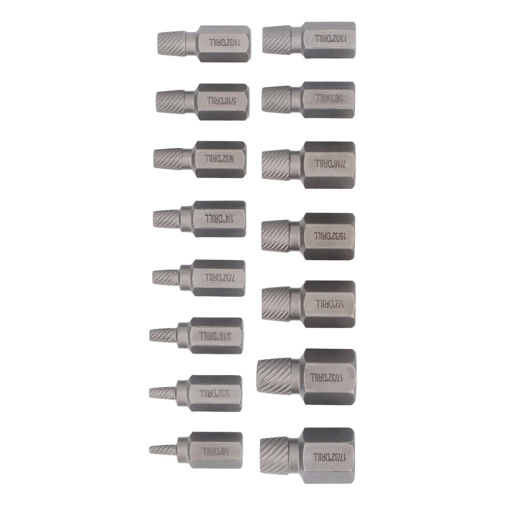 Hex Head Screw Extractor 15pcs Cr Mo
