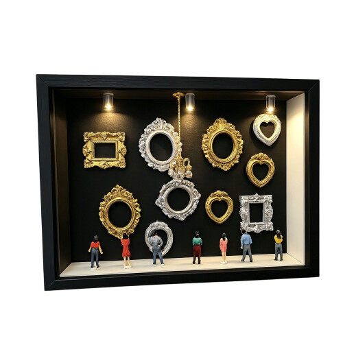 Interactive Craft Shadows-black photo frame black background