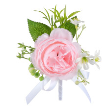 Rose artificielle poignet Corsage mariée demoiselle-Corsage rose