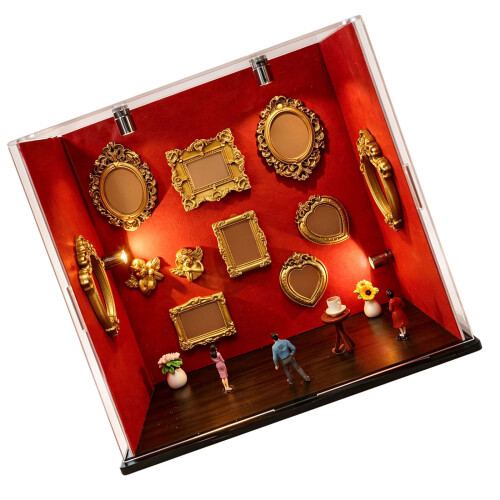 Unique Small Museums Shadows Box Craft Set for Anniversary-Red