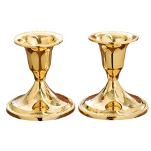 2Pcs Holiday Decorations Elegant-Gold Glossy Candle Holder