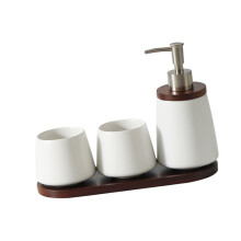 Artistic Ceramic Mouthwash Mugs Liquid Soap-White tapered