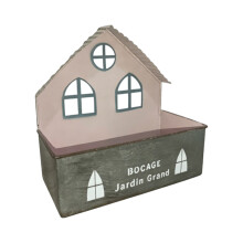 Birdhouse Shaped Metal Flower Pot Iron Wall Hanging-Large