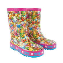 (8 UK Child) Shopkins Wellington Boots without Handles (Girls Pink)