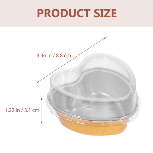 Φόρμες αλουμινίου για cupcakes σε σχήμα καρδιάς 100ml (10 τεμάχια) 1