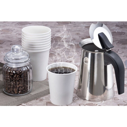 Vasos de papel desechables blancos de 8 oz, libres de BPA. 1